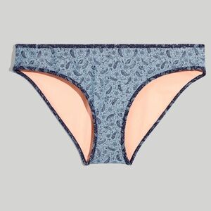 Madewell Classic Bikini Bottom in Blue/Overcast Paisley Print